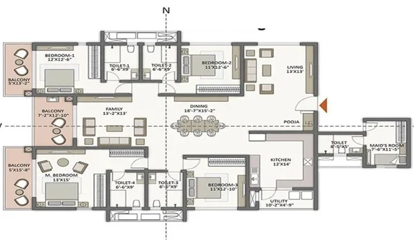 Featured Image of Prestige Windgates 4 Bhk Apartment Floor Plan